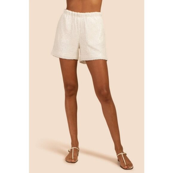 💕TRINA TURK💕 Idol Shorts ~ All That Glitters Sequin White XL NWT - Picture 2 of 12